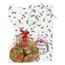 Picture of CHRISTMAS WREATH CELLO BAGS X 20  12.5 X 28.5CM (5 X 11.25)
